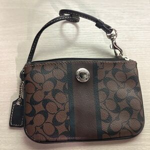 Coach Brown and Black Patterned Wristlet